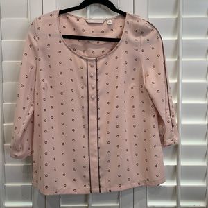 💞Lauren Conrad  blush pink popover blouse Size M